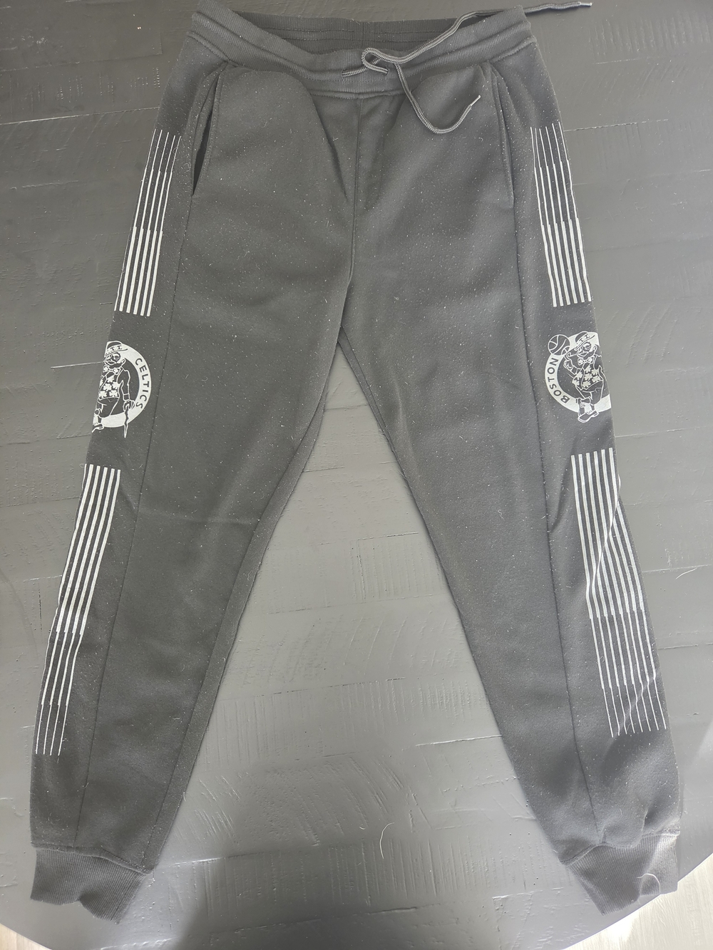 Kids Black Athletic Jogger Pants with Side Stripe Detail